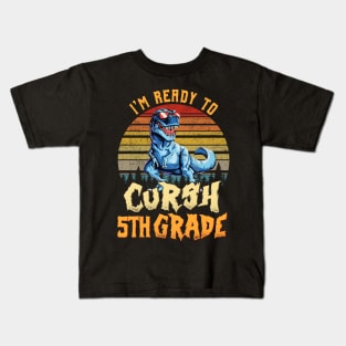 I'm Ready To Crush 5th grade Dinosaur Back To School Kids T-Shirt